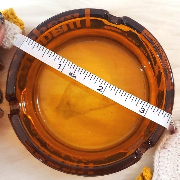 Vintage Amber Glass Pikes Peak Hiking Colorado Collectible Ashtray 3.5" - Picture 10 of 10